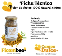 Polen de abejas 100% Natural presentaciòn x 160gr