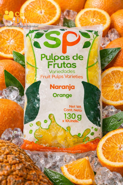 Pulpas de frutas variedades naranja x 130gr - 10 und