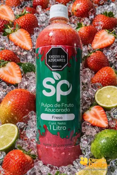 Pulpas de frutas azucaradas fresa x 1litro-22 porciones