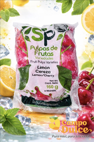 Pulpas de frutas variedades Limón-cereza x 130gr - 10 und
