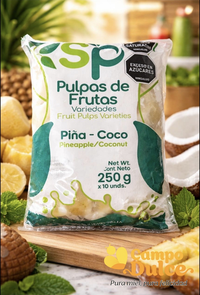 Pulpas de frutas variedades piña-coco x 130gr - 10 und