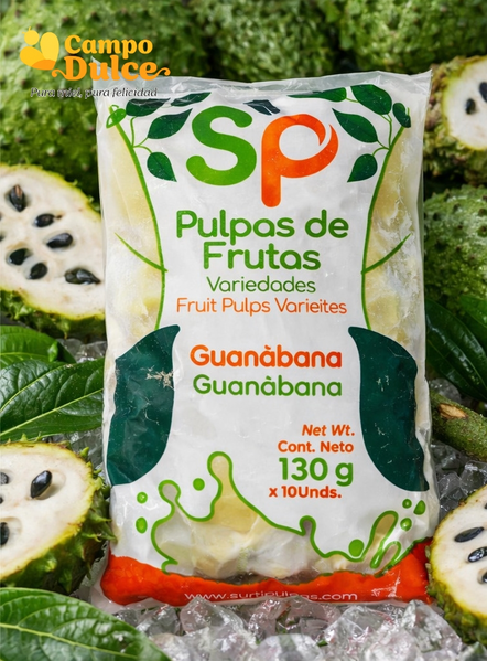 Pulpas de frutas variedades guanábana x 130gr - 10 und