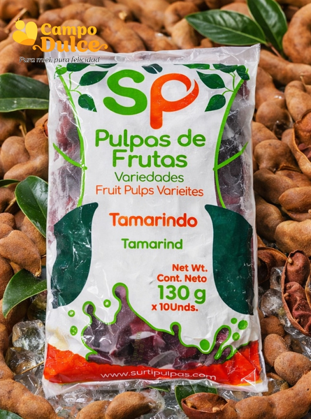 Pulpas de frutas variedades tamarindo x 130gr - 10 und